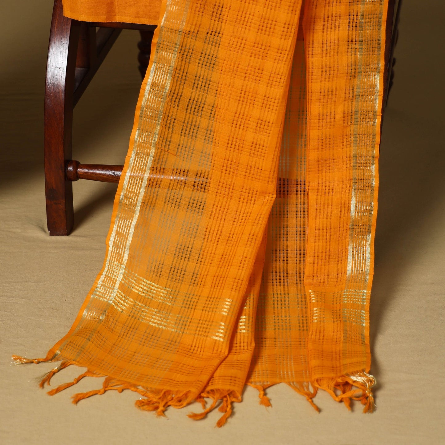 Black - 3pc karnataka weave cotton unstitched khun dress