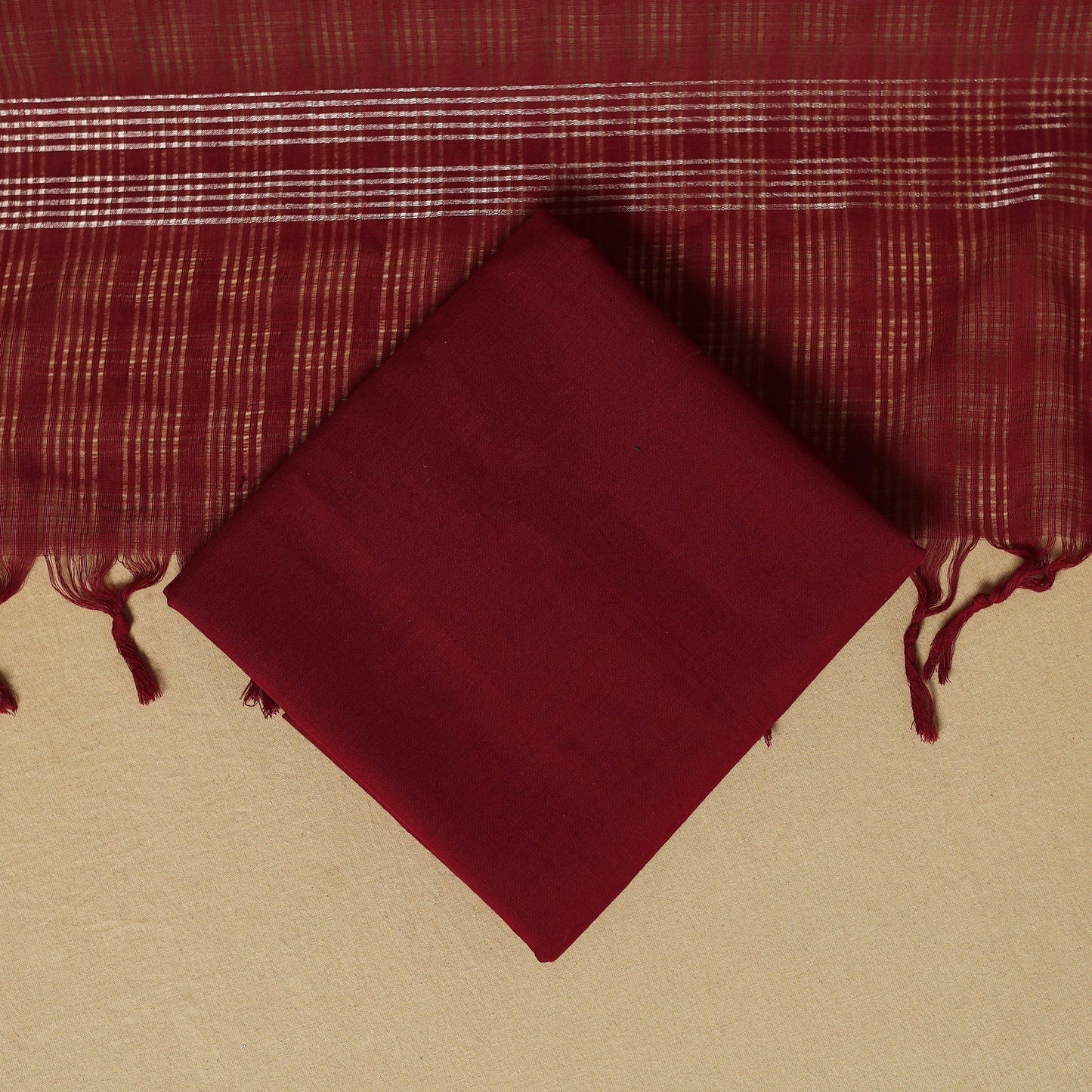 Black - 3pc karnataka weave cotton unstitched khun dress