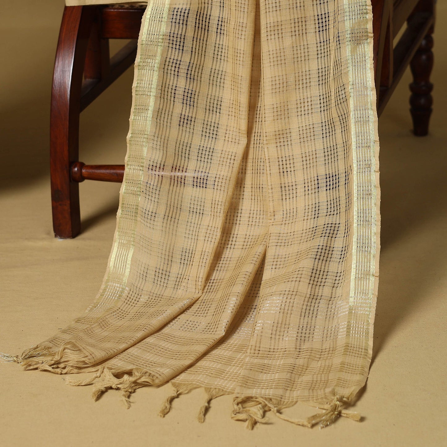 Black - 3pc karnataka weave cotton unstitched khun dress