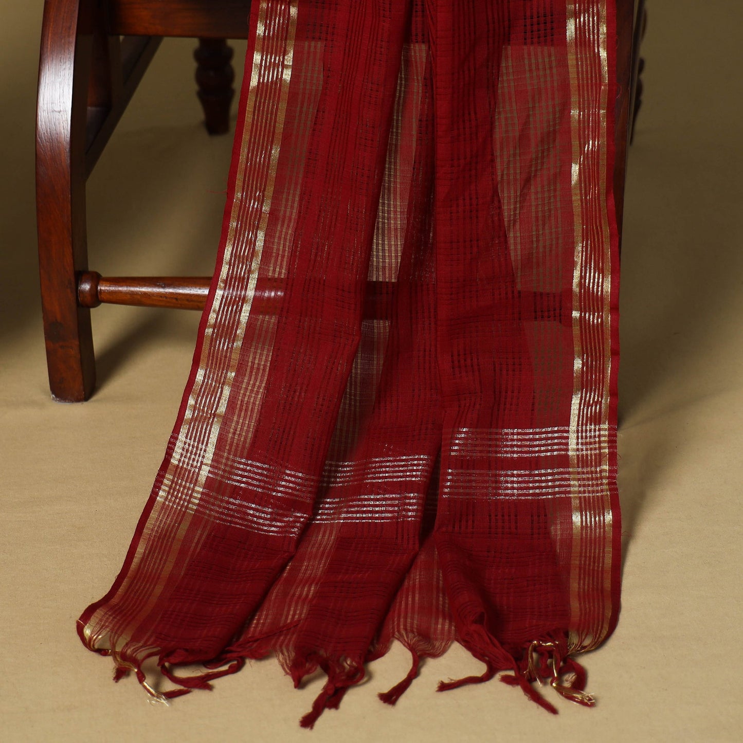 Black - 3pc karnataka weave cotton unstitched khun dress