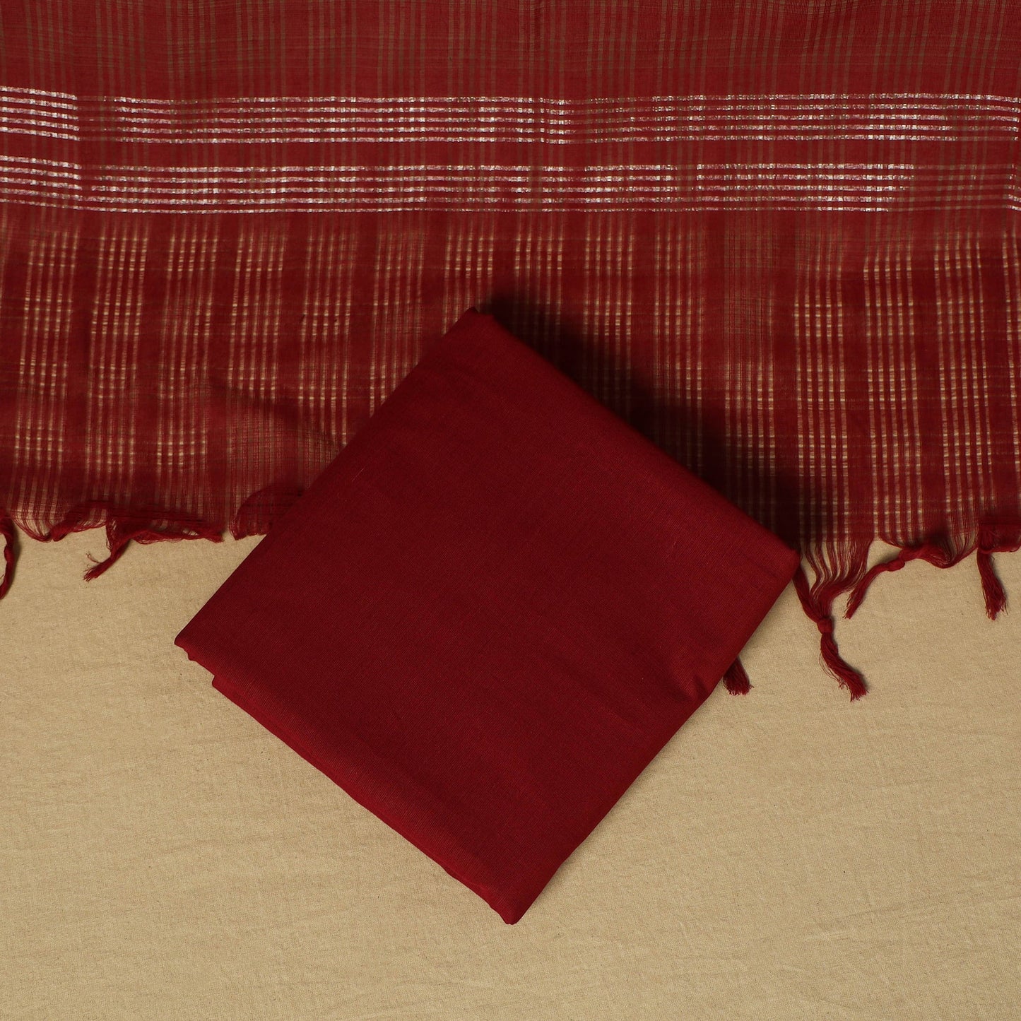 Black - 3pc karnataka weave cotton unstitched khun dress