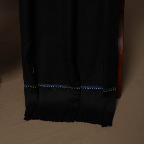 Black - 3pc kashmiri merino wool unstitched sozni hand