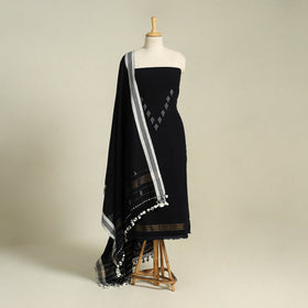 Buy Black 3pc Kutch Handloom Organic Kala Cotton Dress Material