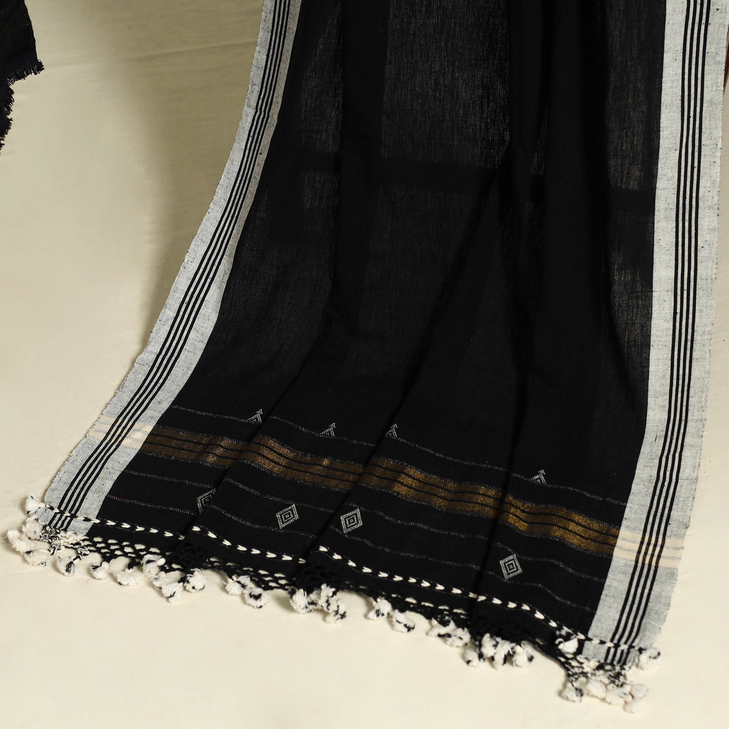 Buy Black 3pc Kutch Handloom Organic Kala Cotton Dress Material