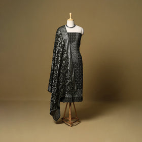 3pc kutch tie-dye satin cotton unstitched aari khatli work