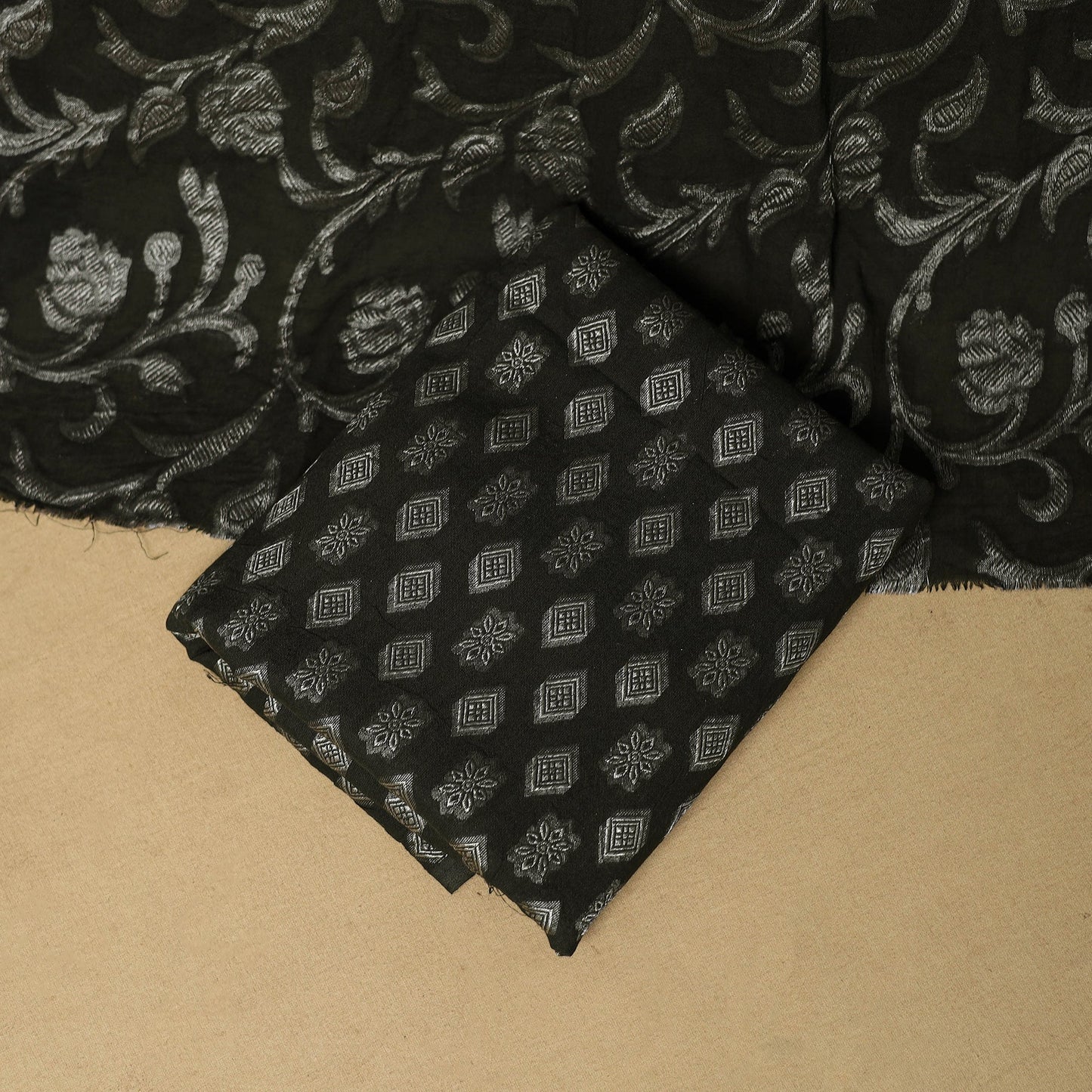 3pc kutch tie-dye satin cotton unstitched aari khatli work