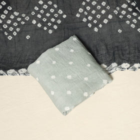 Black - 3pc kutch tie-dye satin cotton unstitched bandhani