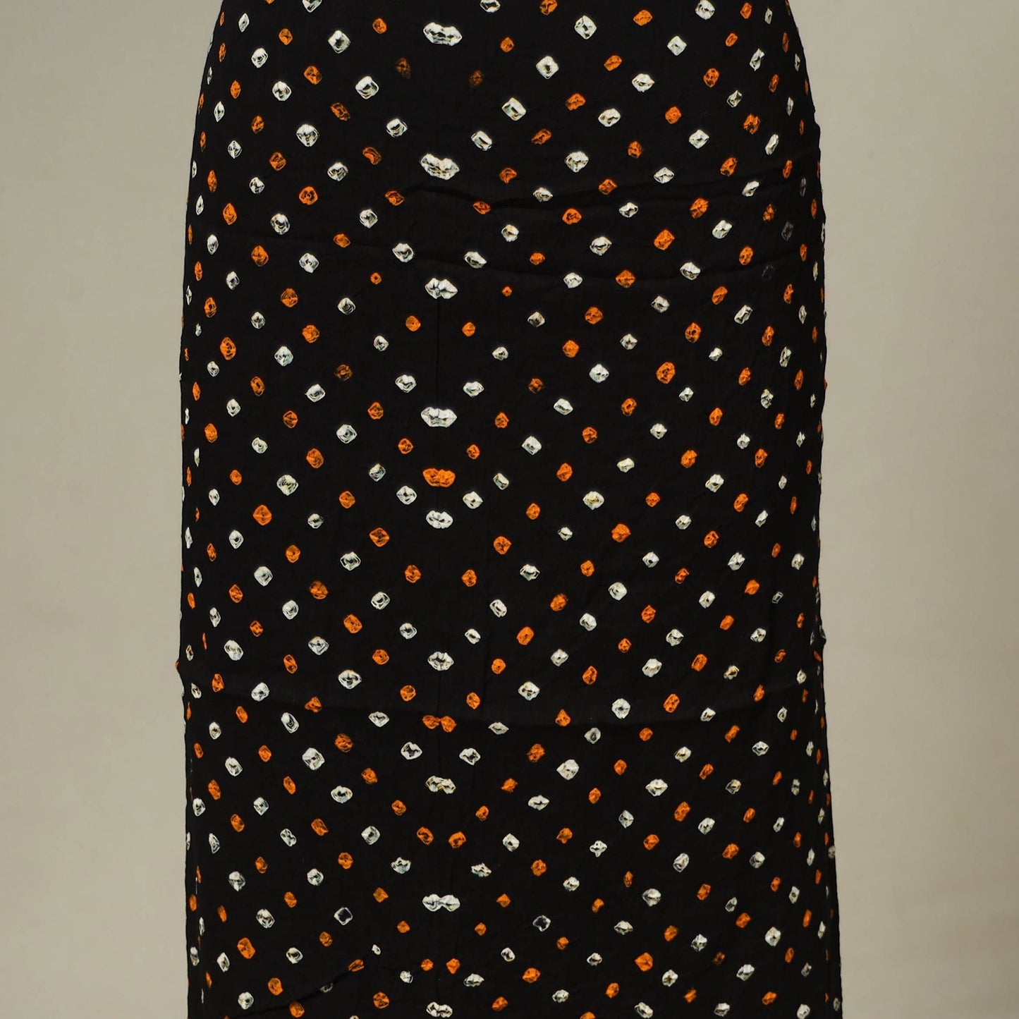 Black - 3pc kutch tie-dye satin cotton unstitched bandhani