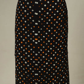 Black - 3pc kutch tie-dye satin cotton unstitched bandhani