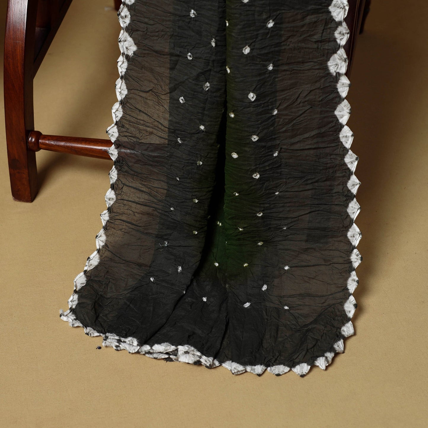 3pc kutch tie-dye satin cotton unstitched bandhani dress