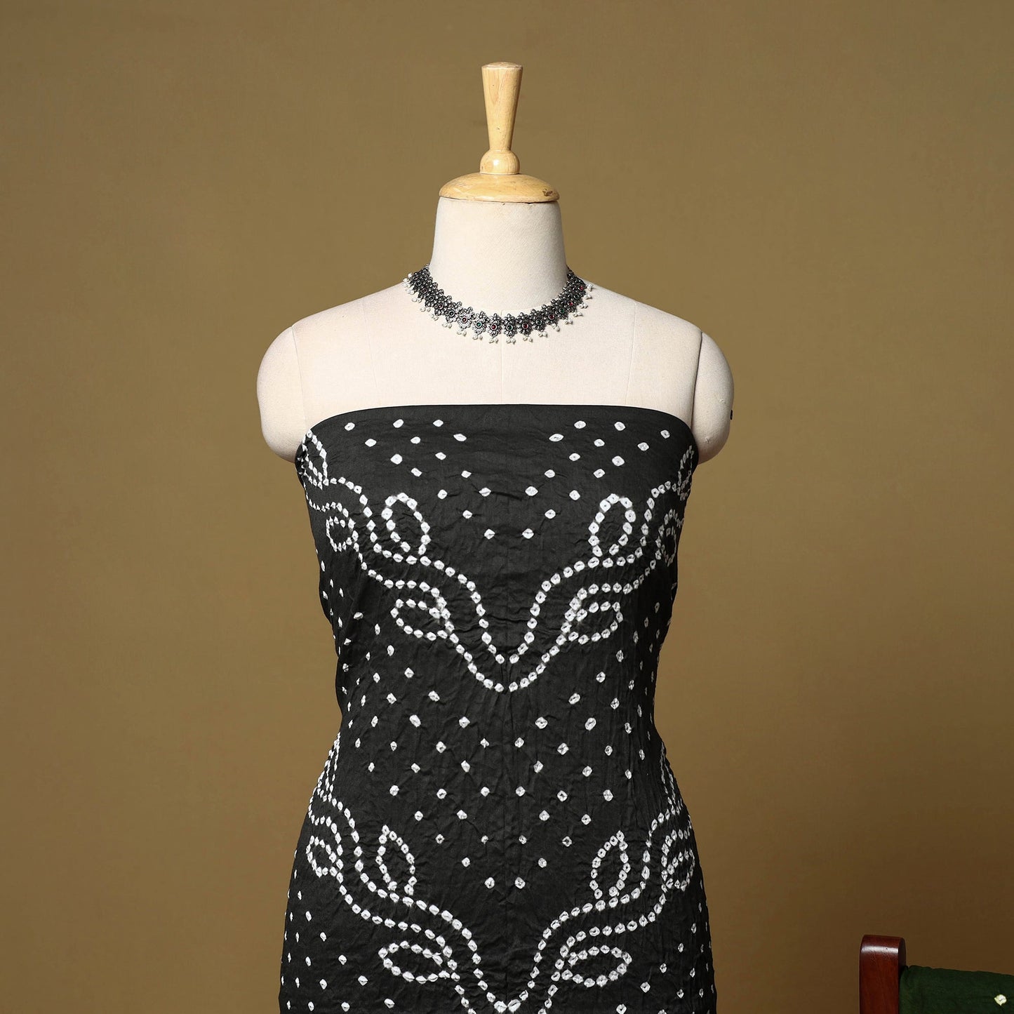 3pc kutch tie-dye satin cotton unstitched bandhani dress