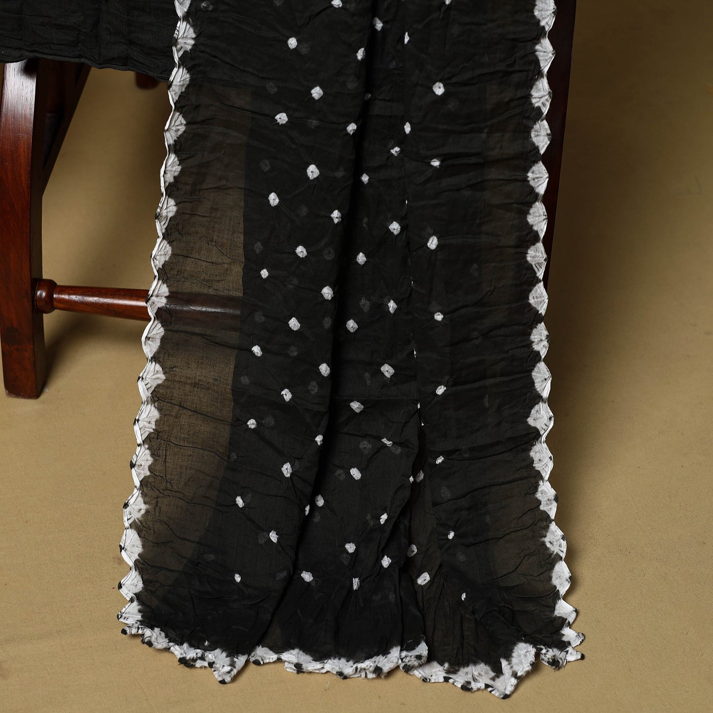 3pc kutch tie-dye satin cotton unstitched bandhani dress