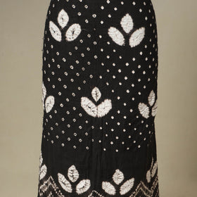 Black - 3pc kutch tie-dye satin cotton unstitched bandhani