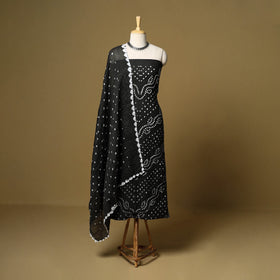 3pc kutch tie-dye satin cotton unstitched bandhani dress