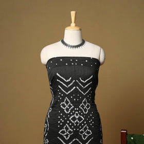 3pc kutch tie-dye satin cotton unstitched bandhani dress