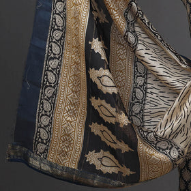  Buy Black 3pc Maheshwari Silk Bagru Print Dress Material 