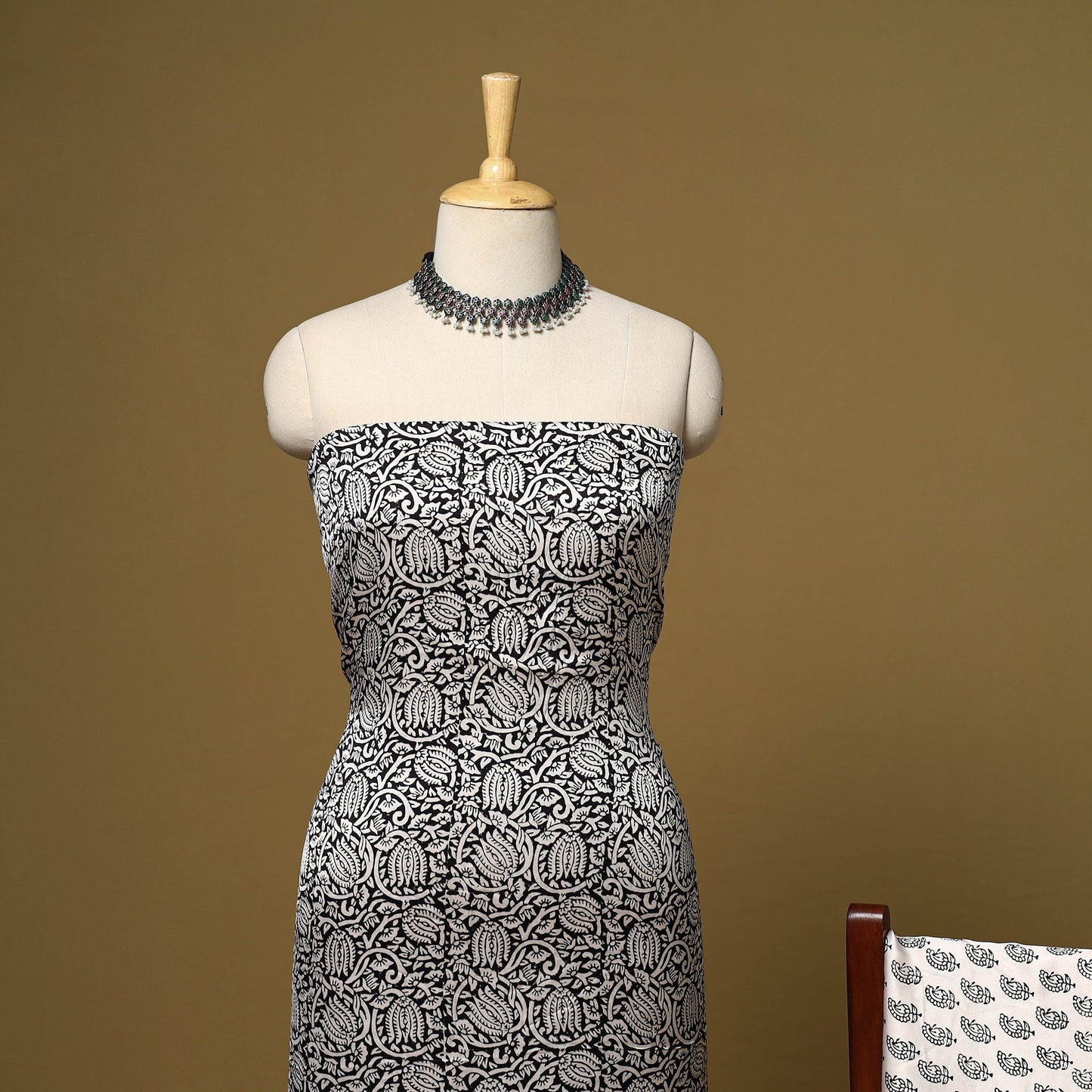 Black - 3pc modal silk unstitched bagh dress material 24