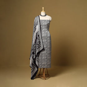 Black - 3pc modal silk unstitched bagh dress material 24