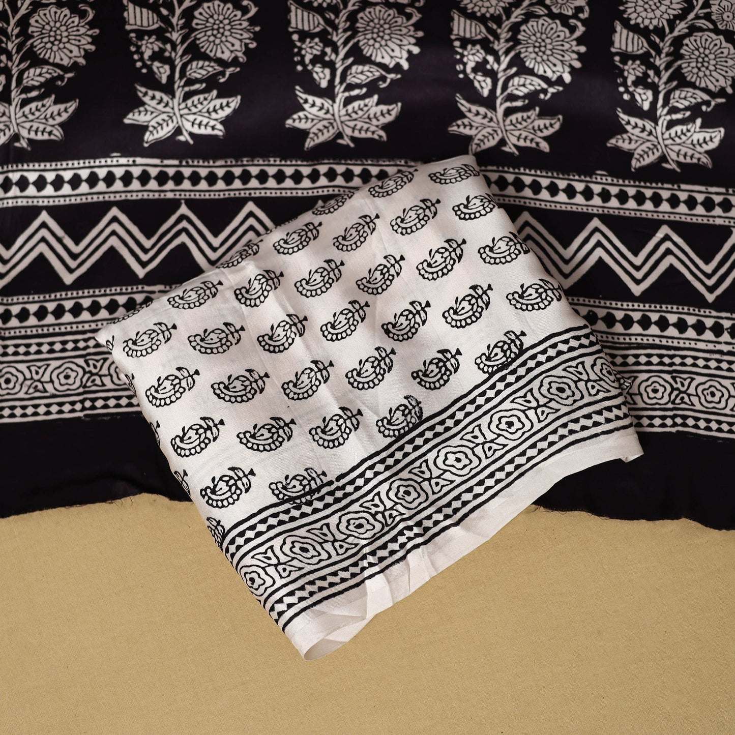 Black - 3pc modal silk unstitched bagh dress material 24