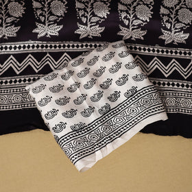 Black - 3pc modal silk unstitched bagh dress material 24