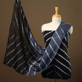  Black 3pc Mul Cotton Tie-Dye Shibori Dress Material