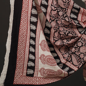 3pc Black Natural Dyed Cotton Bagh Print Suit Material Set