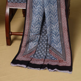 Black - 3pc natural dyed cotton unstitched bagh dress