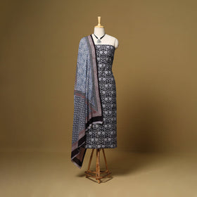 Black - 3pc natural dyed cotton unstitched bagh dress