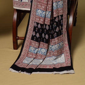 Black - 3pc natural dyed cotton unstitched bagh dress