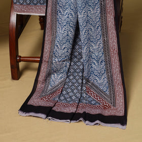 Black - 3pc natural dyed cotton unstitched bagh dress