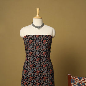 Black - 3pc natural dyed cotton unstitched dress material