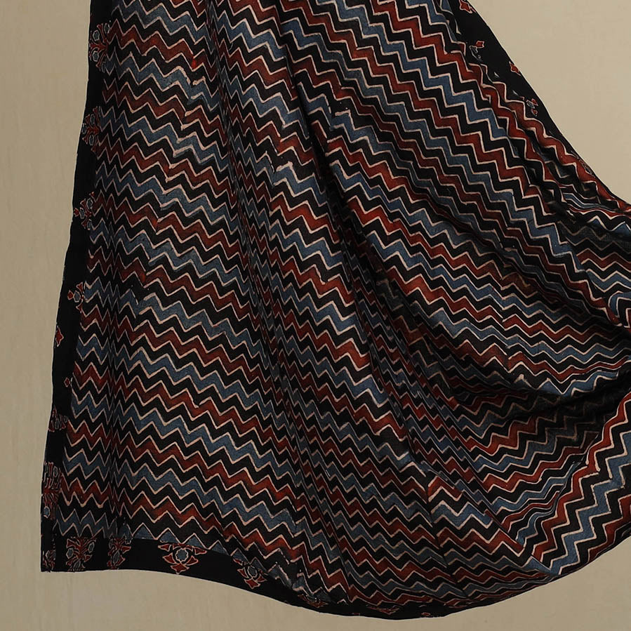 3pc Cotton Black Ajrakh Print Dress Material