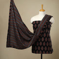 3pc Cotton Black Ajrakh Print Dress Material