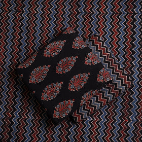 3pc Cotton Black Ajrakh Print Dress Material