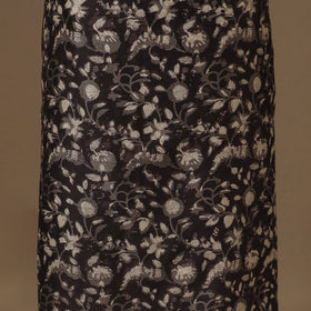 Black 3pc Natural Dyed Maheshwari Silk Unstitched Vanaspati Jahota Dress Material