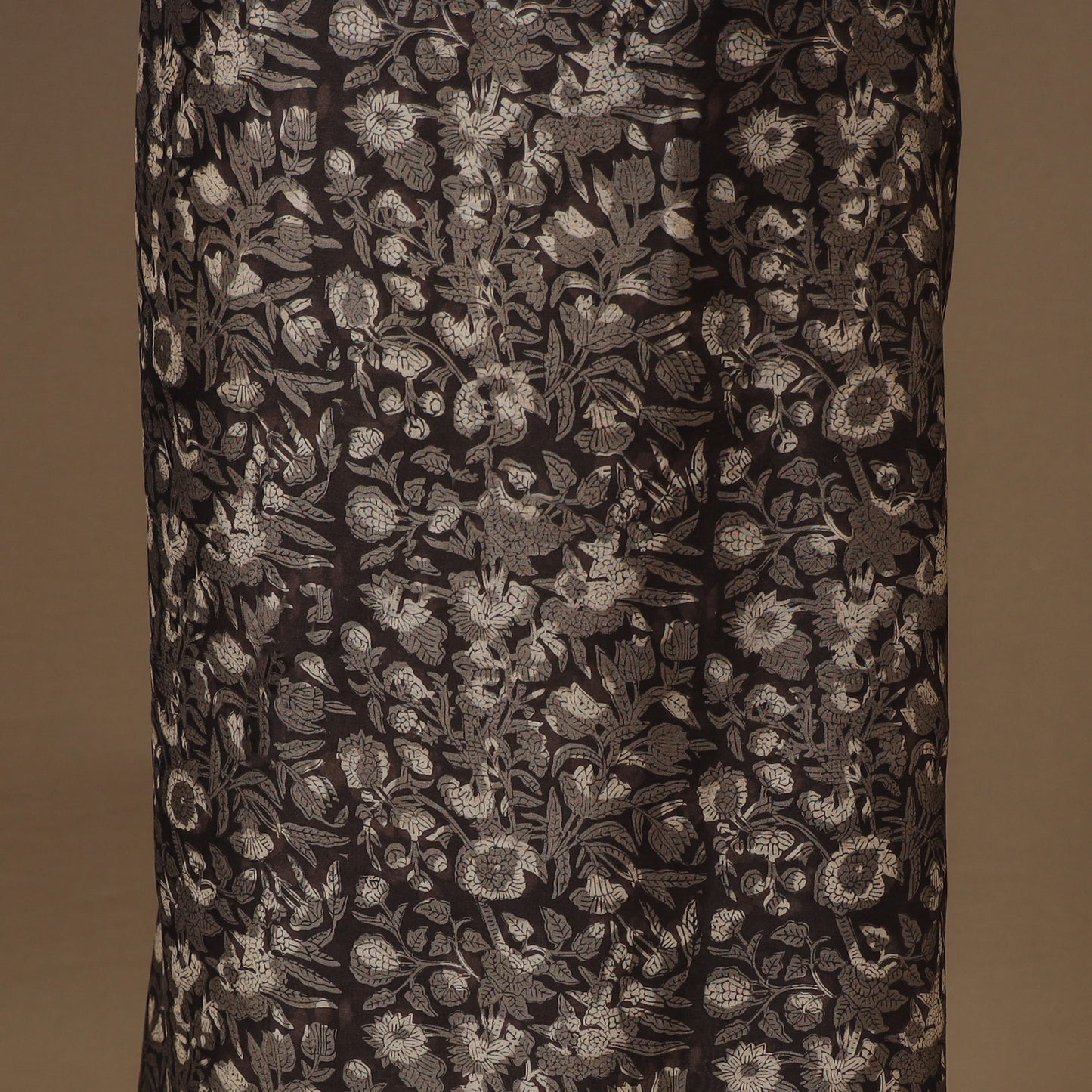 Black 3pc Natural Dyed Maheshwari Silk Unstitched Vanaspati Jahota Dress Material