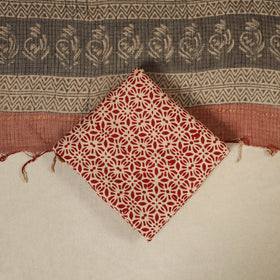 Black 3pc Natural Dyed Block Print Unstitched Bagru Dress Material