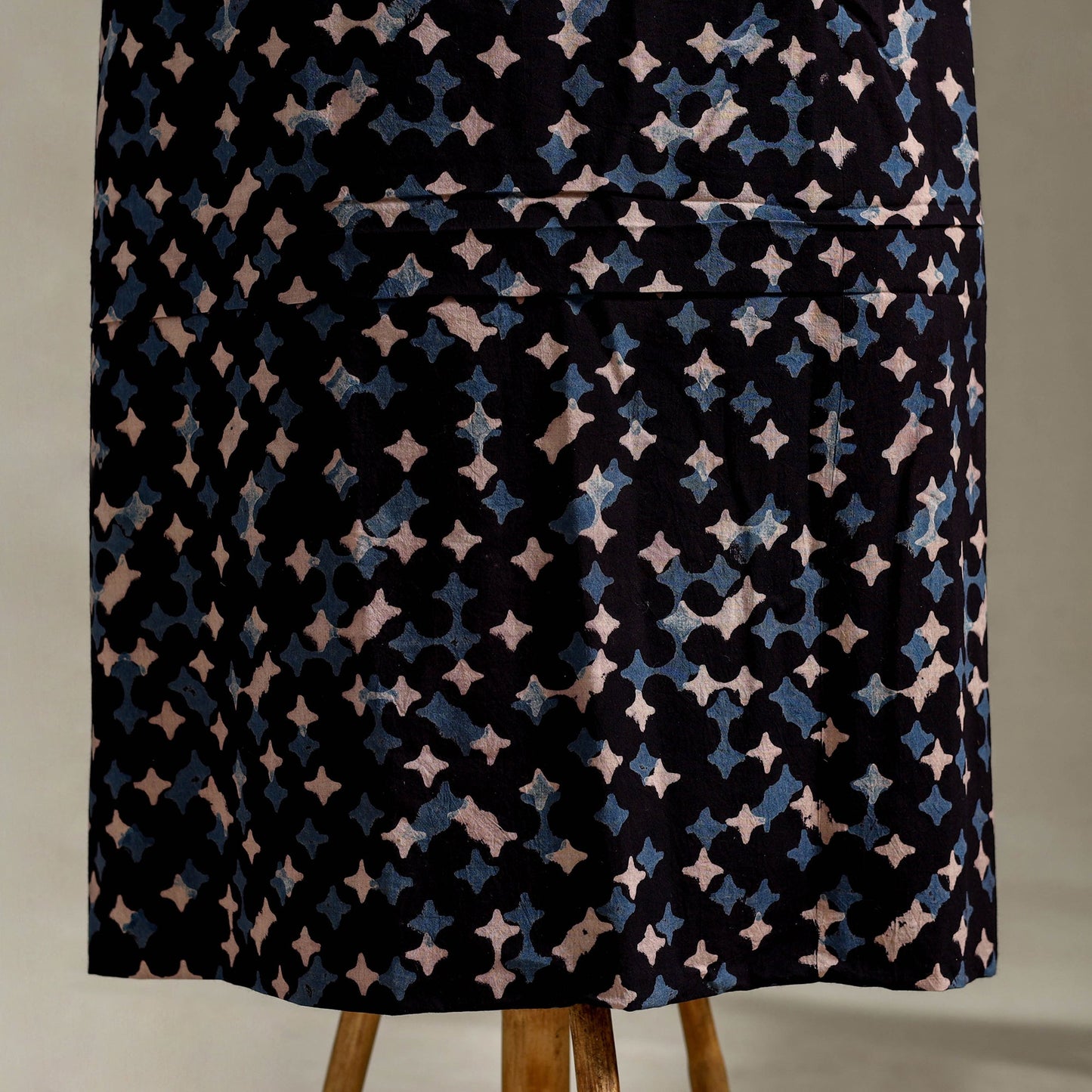 Black 3pc Block Print Natural Dyed Ajrakh Dress Material