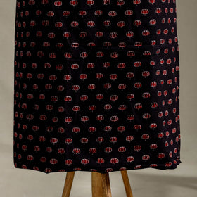 Black 3pc Block Print Natural Dyed Ajrakh Dress Material
