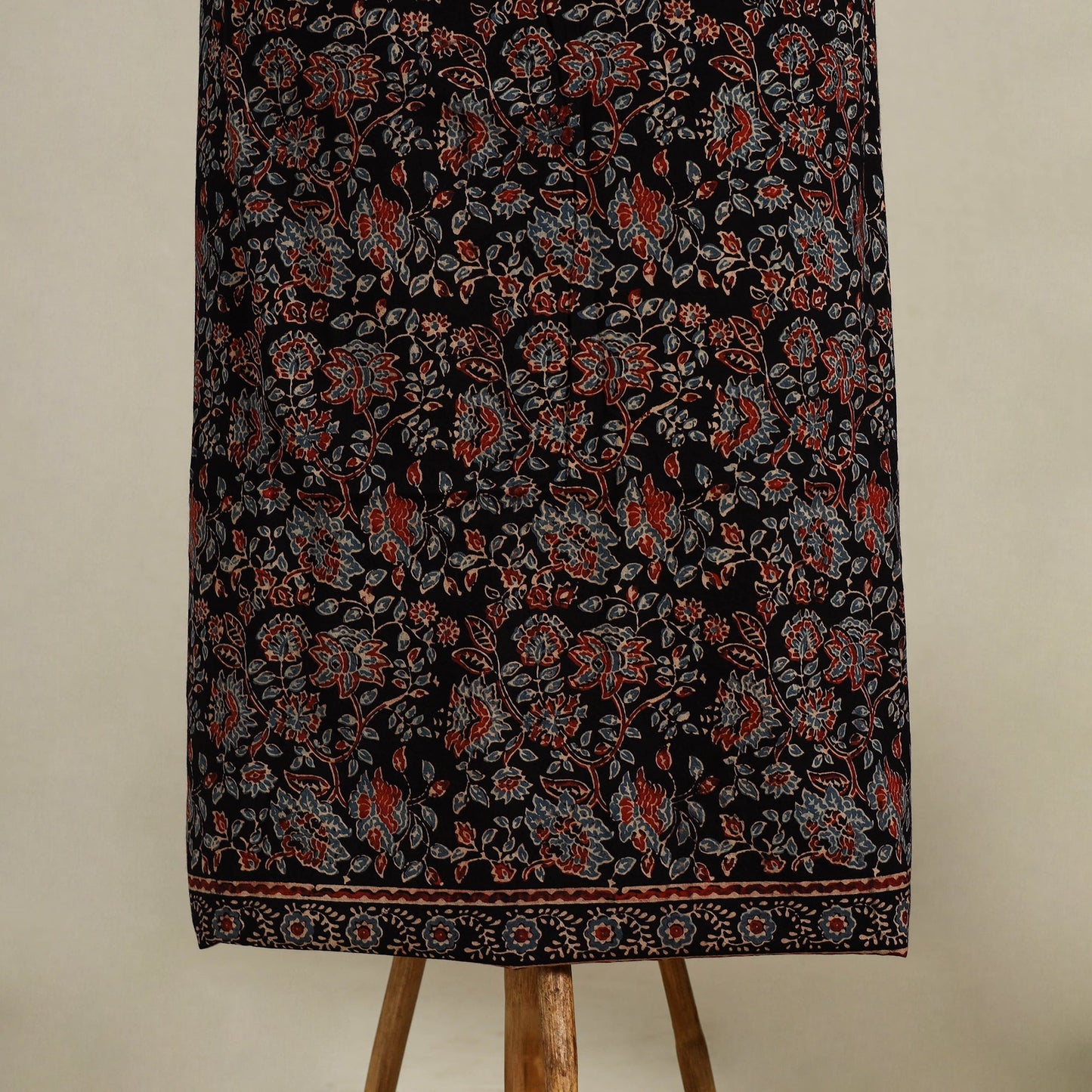 Black 3pc Block Print Natural Dyed Ajrakh Dress Material