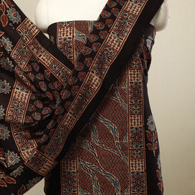 Buy 3pc Black Block Print Cotton Ajrakh Dress Material