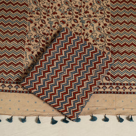  Black 3pc Block Print Natural Dyed Ajrakh Dress Material