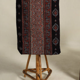 Black 3pc Block Print Natural Dyed Ajrakh Dress Material