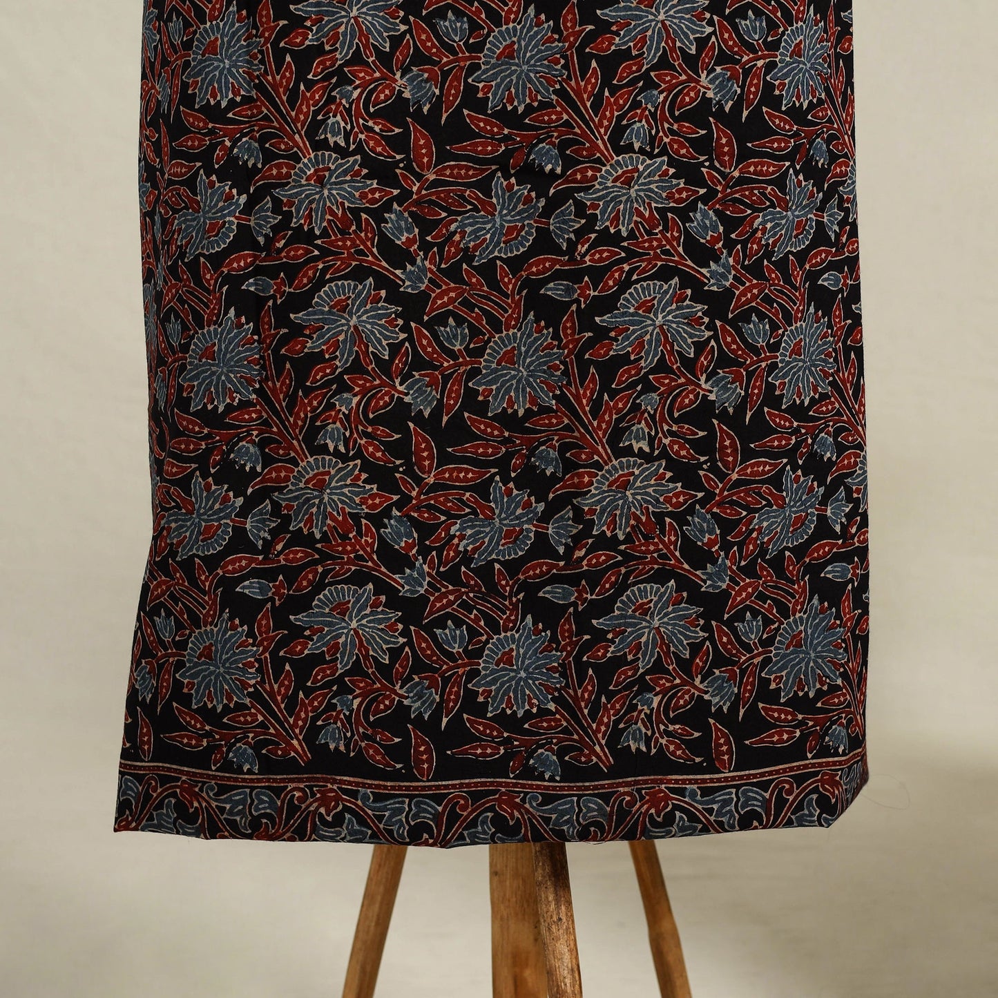 Black 3pc Block Print Natural Dyed Ajrakh Dress Material