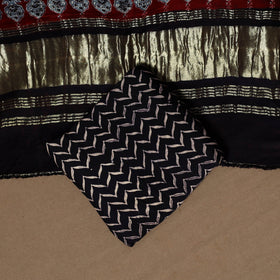 Black - 3pc natural dyed unstitched modal silk dress