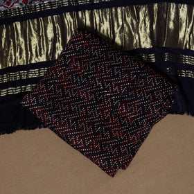 Black - 3pc natural dyed unstitched modal silk dress