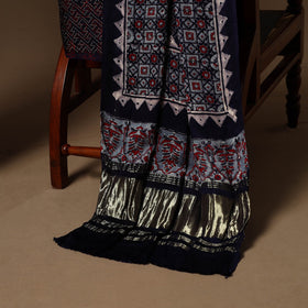 Black - 3pc natural dyed unstitched modal silk dress