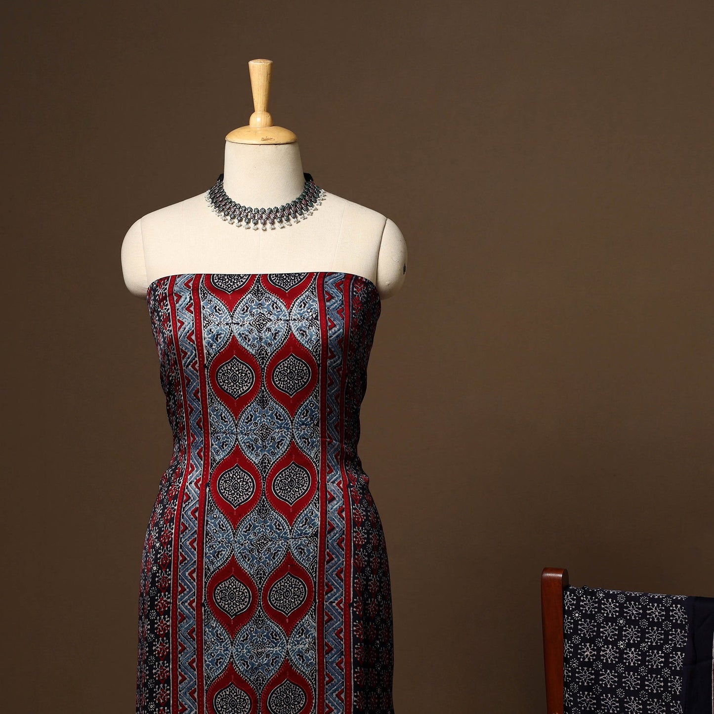 Black - 3pc natural dyed unstitched modal silk dress