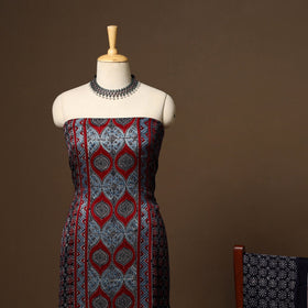 Black - 3pc natural dyed unstitched modal silk dress