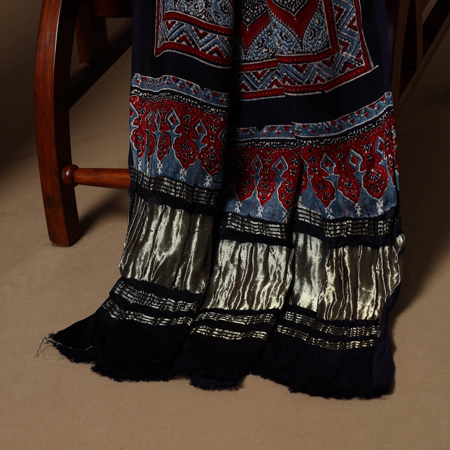 Black - 3pc natural dyed unstitched modal silk dress